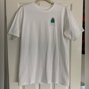 White T-Shirt with Cactus Design